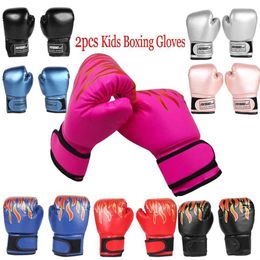 Protective Gear 3-12 year old childrens boxing gloves PU leather MMA fighting boxing bag Taekwondo gloves Karate Muay Thai training boxing gloves 240424