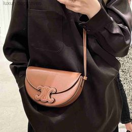 Women Retro Original Cellin Designer Bags New Saddle Bag Leather Half Round Moon Bag Fashion Versatile Shoulder Crossbody Womens with High Quality Original Logo
