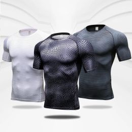 Headphones Quick Dry Workout Running Shirt Compression Fiess Tops Breathable Jersey Gym Tshirts Clothing Rashguard Male Sport Shirts Men