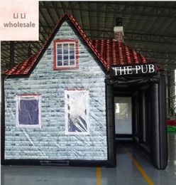 quality Custom house shaped giant inflatable bar tent irish pub tavern with casks for outdoor party1153402