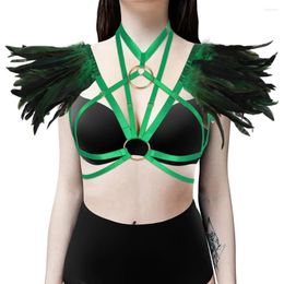 Bras Sets Feathers Harness Fashion Belt Exotic Costumes Sexy Lingerie Tops Bondage Garters Straps Goth Erotic Festival Rave Accessories