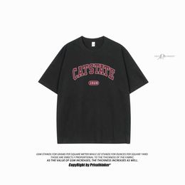 Men's T-Shirts T-shirt com letras superdimensionadas unissex roupa de manga curta 100% algodo tops masculinos marca Ts Strt Style vero H240425