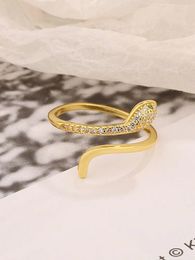 Cluster Rings 925 Gold Snake Design Sterling Silver Adjustable Ring Luxury Temperament Gifts For Women Punk 2024 Trend Fine Boho Jewellery