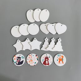 Christmas Birthday Graduation Party decoration Sublimation Ceramic Ornaments Round circle Benelux Bell snowflake tag Shaped for DIY Crafts Home Decorations