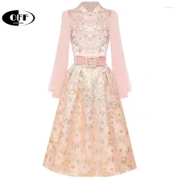 Work Dresses OFF Designer Princess Pink Embroidered Bead Shirt Blouses Vintage Sweet Girl High Waist Midi Floral Skirts Set Two Piece Y2K