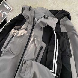 High Quality Spring Style Men s Hooded with Striped Colour Blocking Assault Suit Casual Jacket JK P