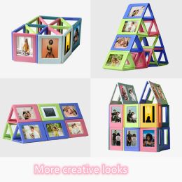 Frames Mini Colourful DIY Magnetic Photo Frame Fridge Refrigerator Magnet Picture Frame for Holding 3 Inch Photos