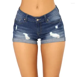Women's Jeans 2024 Summer Fashion Casual Hole Flap High-waisted Denim Shorts Female