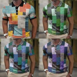 Men's Vintage Polo Shirt 3D Printed Shirts Casual Short Sleeve Tops Blouse Summer Clothing Oversized Tees Breathable 240119 s