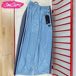 Men's Pants 2024 Oversized Fit Japan Butterfly Wide Men Women Knitted Black Blue Edge Classic Embroidered Harajuku Trousers