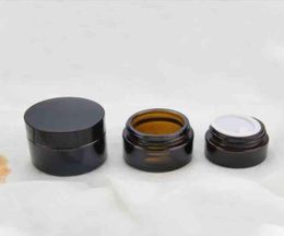 Glass Wax Jar Smoking Accessories 10g 15g 20g 30g 50g 60g 100g Brown Bottle Round Pyrex Glass Dab Vaporizer Dry Herb Container Sto1791747