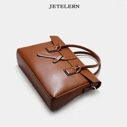 Bag Leather Design Big Professional Women's One Shoulder Handbag Business Computer Briefcase A4 File