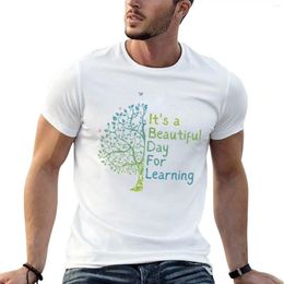 Men's Polos It's Beautiful Day For Learning Retro Teacher Students.... T-shirt Blacks Blanks Summer Top Black T Shirts Men