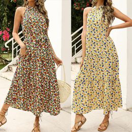 Summer Womens Sleeve Printed Midi Dress