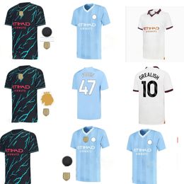 Soccer Jerseys HAALAND 23 24 DE BRUYNE PHILLIPS MANS CITIES GREALISH FERRAN MAHREZ FODEN BERNARDO JOAO CANCELO Z RODRIGO Football Shirt Men kids Sets Uniforms