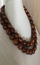 Beautiful 36 inches 1113mm South Sea baroque chocolate pearl necklace320G2831805