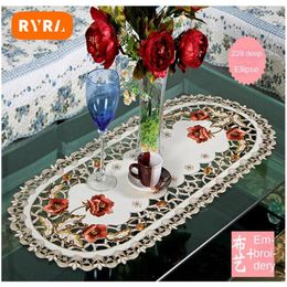 Table Mats Plate Mat Anti-scald Fabric Pastoral European Modern Desktop Decoration Tablecloth Rectangular