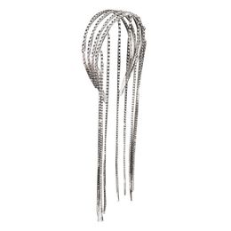 Pure desire long tassel alloy hair hoop with personalized design flash drill bit hoop palace style elegant temperament hair accessory for women