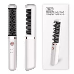 Brushes Wireless Hair Straightener Beard Comb for Women and Men 30W 4000mAh Automatic Brush Mini Magic Portable Cordless USB Charging