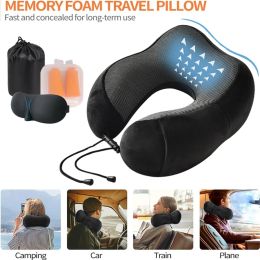 Pillow New Travel Pillows Airplanes Inflatable memory foam Pillow Neck Pillows UShape Automatic Inflatable Cervical Vertebr Pillow