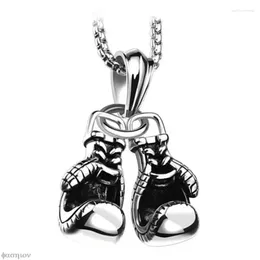 Pendant Necklaces Mini Boxing Glove Present Necklace Men Unisex Choker Hiphop Chain Statement Cool Boxer