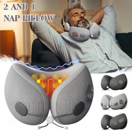 Massager Rechargeable U Shaped Memory Foam Neck Pillow Can Heated Massage Travel Neck Pillow Sleeping Airplane Pillow Cervical Healthcare