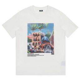 T-shirt Kith Designer di alta qualità T-shirt di lusso Stampe dipinti di pittura oversize alla moda hip-hop cotone cotone a maniche corte a maniche corte e comode magliette