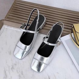 Sandals 2024 Summer Solid Color External Wearing Shallow Mouth Back Strap Comfortable High Heel Single Shoes For Women