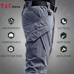 Men's Pants Tactical Cargo Pants Men Outdoor Waterproof SWAT Combat Military Camouflage Trousers Casual Multi Pocket Male Work Joggers d240425