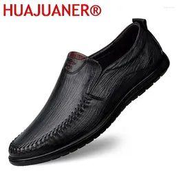 Casual Shoes High Quality Men Autumn Genuine Leather England Trend Vintage Loafers Male Footwear Men's Man Slip On Flats