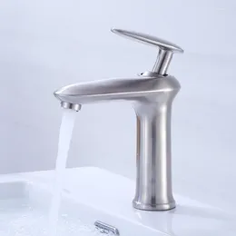 Bathroom Sink Faucets 304 Stainless Steel Brushed Basin Faucet Single Hole And Cold Mixing Washbasin Bathtub