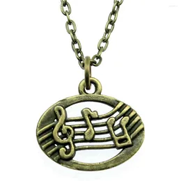 Pendant Necklaces 1pcs Musical Notes Necklace For Women Materials Jewellery Crafts Chain Length 43 5cm