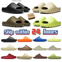 Designer Slippers Men Women's Slides Bone Black White Desert Sand Earth Brown Mineral Blue Glow Green Moon Grey Men's Fashion Sandals Summer Outdoor Shoes 4UKC