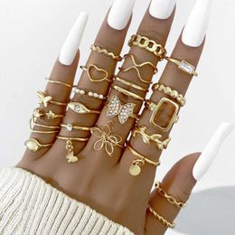 Personalised Creative Geometric and Metal Stacked Joint Ring New Style Alloy Set Pieces