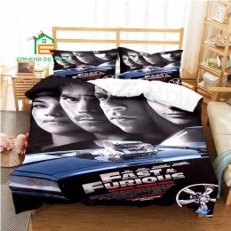 sets Fast and Furious Pattern Duvet Cover Set Bedding for Aldult Kids Bed Set Game Quilt Cover Comforter Cover Bedding Set