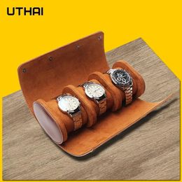 Watch Box Men and Women Multifunctional 3Grids Leather Storage and Packaging Wrist Watch Boxes Gift Box UTHAI U06 240425