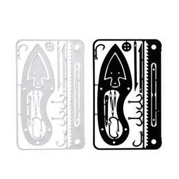 Outdoor EDC Stainless Steel Fishing Hook Card Portable Fishing and Hunting Multi-function Camping Survival Card