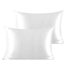 Pillow Satin Pillowcase Emulation Soft Hair Skin Pillow Covers Decorative Solid Color Envelope Closure Comfortable For Bedding