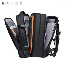 Backpack Travel Men Business School Expandable USB Bag Large Capacity 17.3 Laptop Waterproof