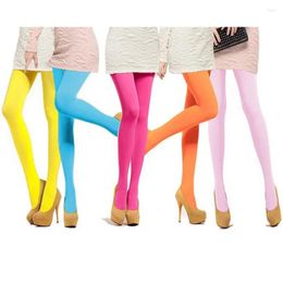 Women Socks 18 Colors Candy Color Warm Sexy Tights 120D Velvet Seamless Pantyhose Large Elastic Long Stockings