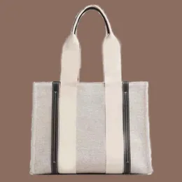 Luxury bag tote bag woody designer bags for women big capacity linen white underarm shopping bag print letter elegant sac a main shoulder bag new xb158 C4