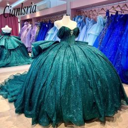 Green Ball Gown Quinceanera Dresses 2024 Vestidos De 15 Quinceanera 3D Lace Applique Girls Sweet 15 16 Birthday Party Wear