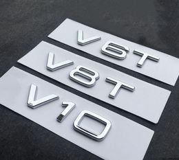 V6T V8T V10 W12 Letter Number Emblem Glossy Black Car Styling Fender Side Rear Trunk Badge Logo Sticker for TT RS7 SQ5 A8L9471750