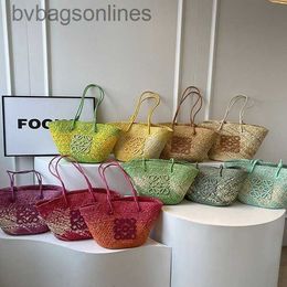 Women Luxury Original Loeweelry Designer Woven Bags Version Highcapacity Underarm Commuting Straw Woven Bag for Womens 2024 Summer Beach Bag with Brand Logo