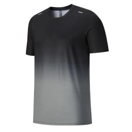 T-Shirts Casual Sports Tee Training Run Quick Dry Breathable Football Short Sleeves Fashion Gradient 3D Printed Gym Round Collar T Shirts