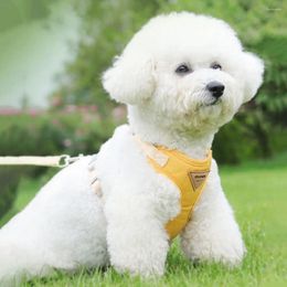 Dog Collars Mesh Harness And Leash Set Puppy Reflective Soft Adjustable Pet Harnesses Breathable Chest Straps