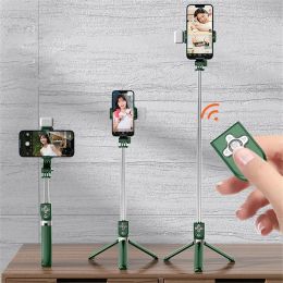 Sticks Bluetooth Wireless Selfie Stick Live Broadcast Stand Holder Tripod Foldable With Fill Light Remote Shutter For Smartphones