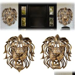 Decorative Objects Figurines Find Large Lion Head Wall Mounted Art Scpture Resin Crafts Club Decoration Bedroom Indoor Animal Hanging Otrze