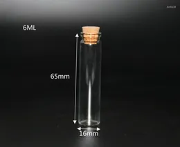 Bottles 10pcs 16 65mm 6ml Clear Glass Bottle Vials Empty Sample Jars With Cork Stopper Message Vial Weddings Wish Small Jar