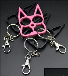 Key Rings Key Rings Jewellery New Cat Keychain Ring Buckle Self Defence Chain Toy Model Outdoor Tool Fashion Christmas Gift A Bdegar2149919